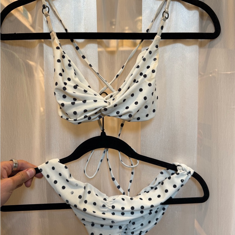 RARE DISCONTINUED Boys and Arrows Polka Dot Bikini Top and Bottom swim